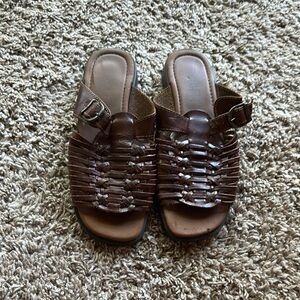 Faded Glory Brown Woven Sandals